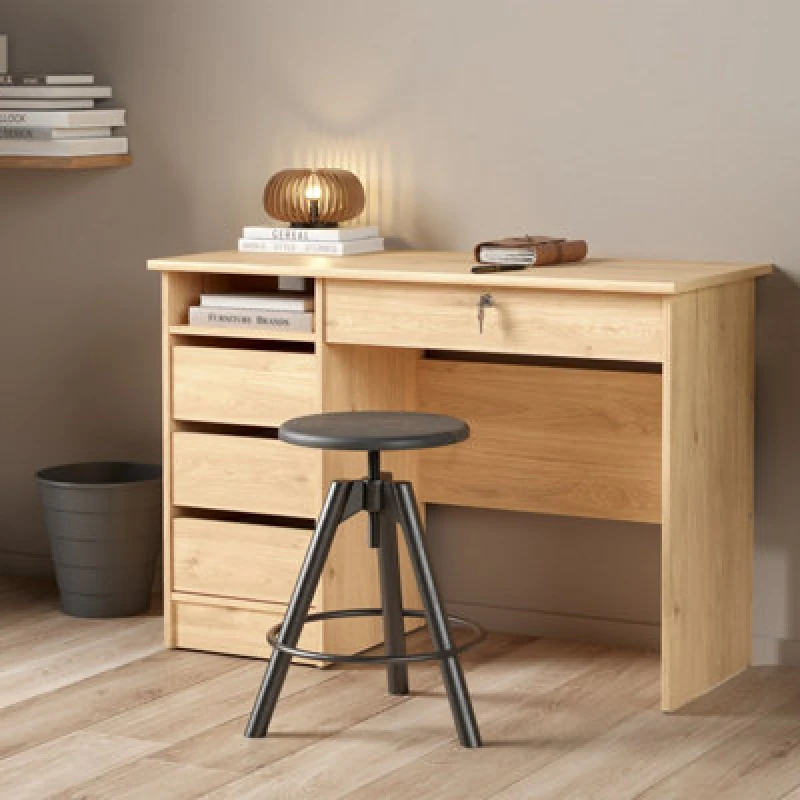 Image of Furniture To Go Function Plus 4 Drawer Desk Handles Drawer in Light Brown Size: A Light Brown Unisex A