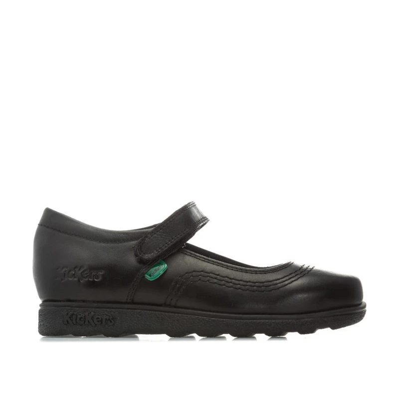 Image of Kickers Children Fragma Pop Leather Shoes - Black UK 2