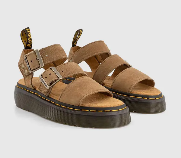 Image of Dr. Martens Womens Gryphon Quad Sandals Savannah Tan, 6