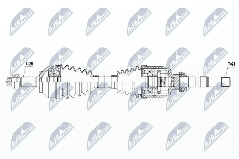 Image of NTY NPW-PE-029 Drive shaft Front Axle Right Drive Shaft (13)