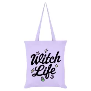 image of Grindstore Witch Life Tote Bag (One Size) (Lilac/Black)