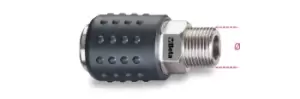 Image of Beta Tools 1917M Universal Ball Quick Male Coupler Ø GAS BSP 1/2" Rubber Coated