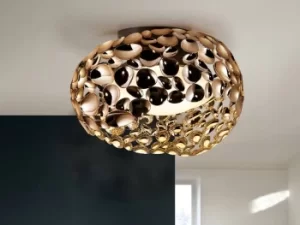 Image of Narisa 5 Light Flush Ceiling Light Gold, Brown, G9