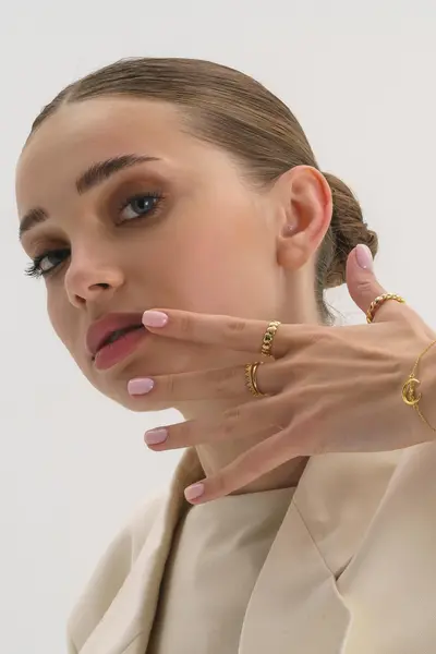 Image of Elk & Bloom Dainty 14K Gold Link Chain Bracelet Gold