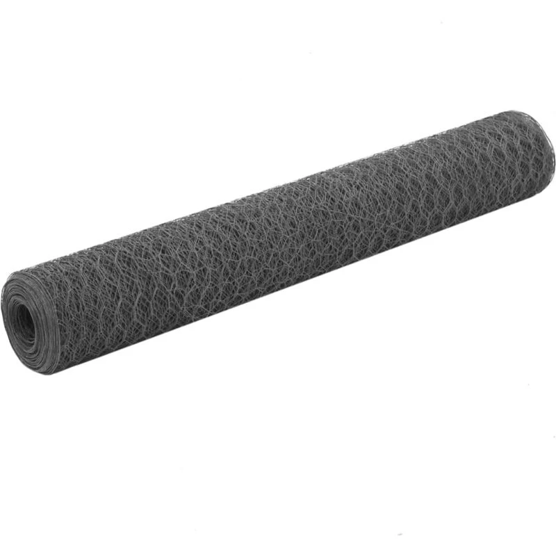 Image of VIDAXL Vidaxl - Chicken Wire Fence Steel with pvc Coating 25x1 m Grey 143281
