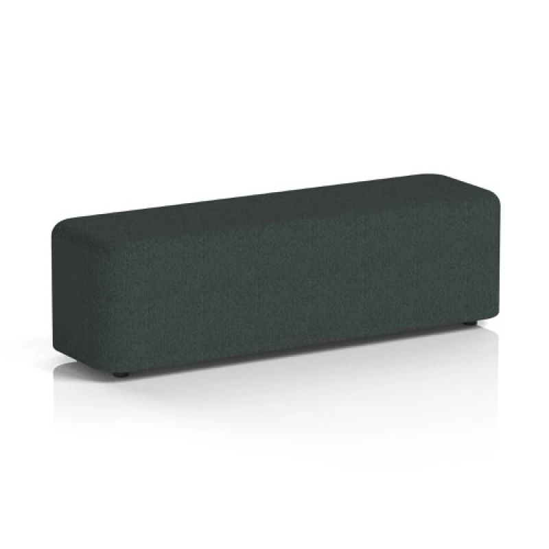 Image of Harlestone Large Rectangular Office Breakout Stool in Rivet Fabric - Charcoal Body and Top