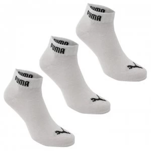 image of Puma 3 Pack Quarter Socks Junior - White