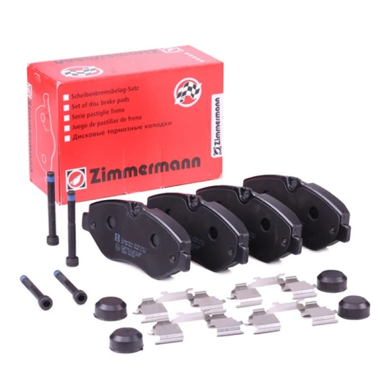 Image of ZIMMERMANN 29192.210.2 Brake pad set Front Axle, prepared for wear warning indicator, Photo corresponds to scope of supply, with bolts/screws Brake P