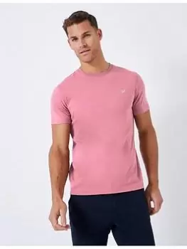Image of Crew Clothing Crew Clothing Crew Classic T-Shirt, Pink, Size L, Men