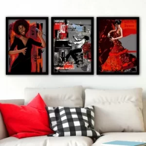 Image of 3SC57 Multicolor Decorative Framed Painting (3 Pieces)