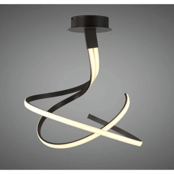 Image of Semi ceiling light Nur oxidized brown 50W LED 2800K, 4000lm, frosted acrylic / oxidized brown