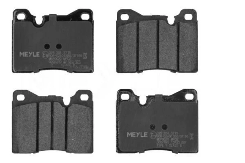 Image of MEYLE 025 204 3715 Brake pad set Front Axle, prepared for wear warning indicator, Original Quality, with anti-squeak plate Brake Pad Set,disc brake (