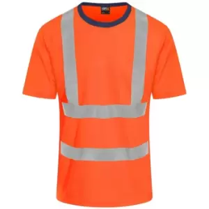 image of PRO RTX High Visibility Mens T-Shirt (4XL) (Orange/Navy)