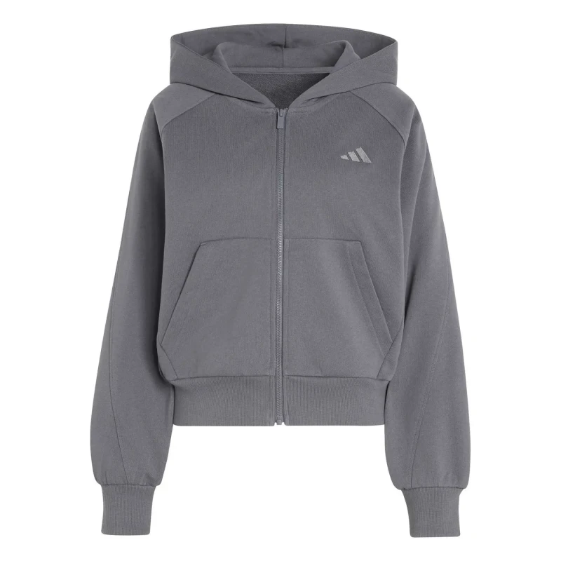 Image of Adidas Womens full zip hoodie adidas Small Logo Gris Female XS