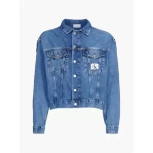 Image of Calvin Klein Jeans Boxy Oversized Denim Jacket - Blue