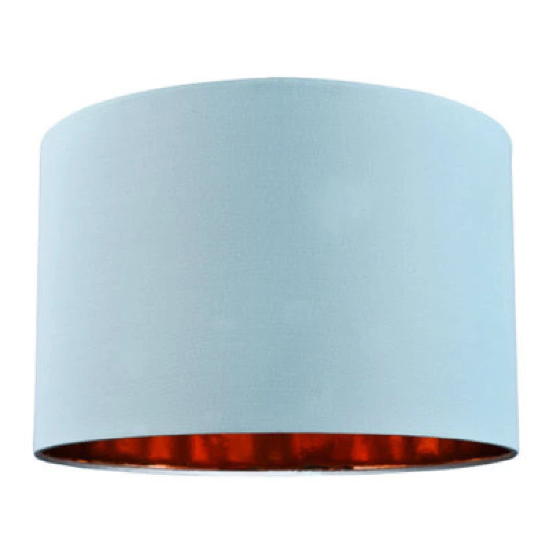 Image of Happy Homewares Modern Chic Duck Egg Cotton 12 Table/pendant Lamp Shade With Shiny Copper Inner