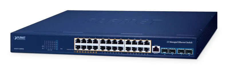 Image of PLANET GS-6311-24HP4X network switch Managed L3 Gigabit Ethernet (10/1