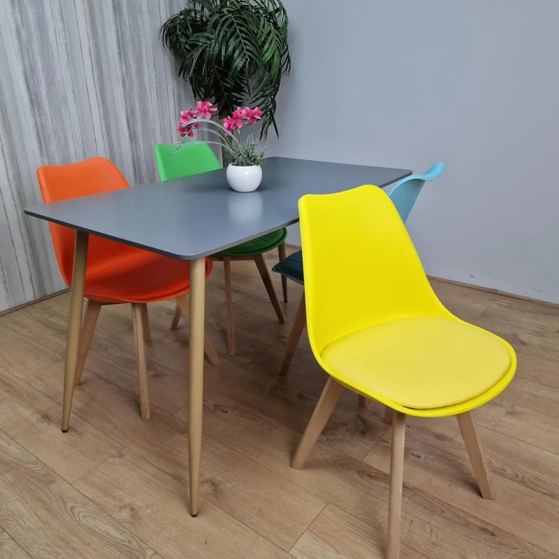 Image of KOSY KOALA KOSY KOALA Dining Table Set with 4 Chairs Dining Room and Kitchen table set of 4 in Grey Grey One Size Unisex 5060711583181