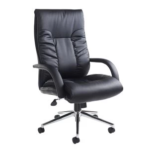 Image of DAMS Derby High-Back Black Leather-Faced Executive Chair