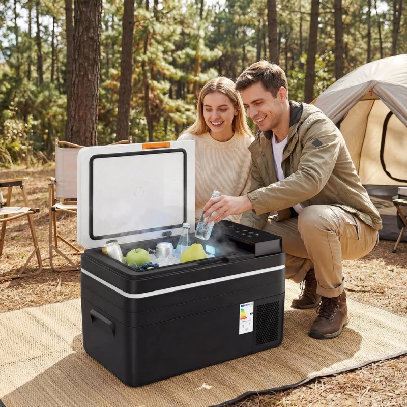 Image of OUTSUNNY 30L Compressor Car Fridge Freezer, Camping Refrigerator, Black Unisex