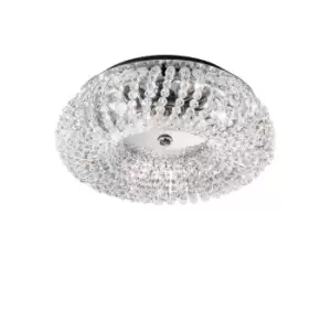 image of Carla Designer Crystal Large Ceiling Light Polished Chrome, 3x G9