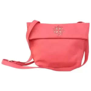 image of Womens/Ladies Heather Laser Cut Detail Handbag (One size) (Coral) - Eastern Counties Leather