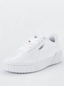 Puma Cali Patent Junior Trainers - White/White/White, Size 5.5