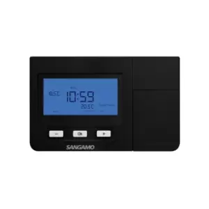 image of Sangamo Electronic Programmable Room Thermostat Black - CHPRSTATDPB