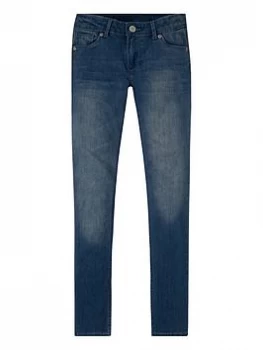 image of Levis Girls 711 Skinny Jeans - Mid Wash, Size Age: 4 Years, Women