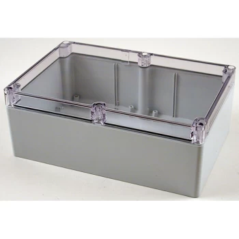 image of Hammond 1554VA2GYCL Watertight PC Enclosure Clear Lid 240 x 160 x ...