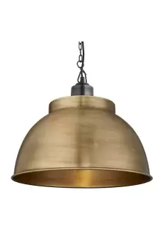 Image of Brooklyn Dome Pendant, 17 Inch, Brass, Pewter Chain Holder