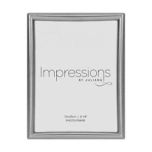 image of 6" x 8" - Impressions Textured Silver Photo Frame