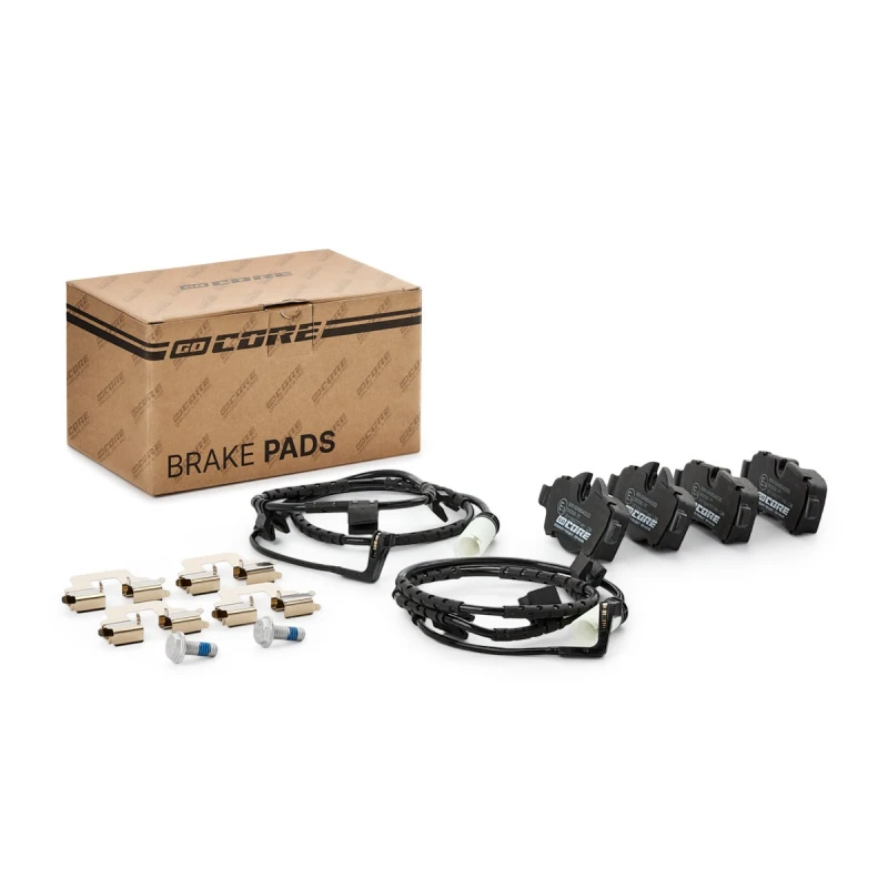 Image of goCORE GCD020697 Brake pad set Rear Axle, incl. wear warning contact, with bolts/screws Brake Pad Set,disc brake (402)