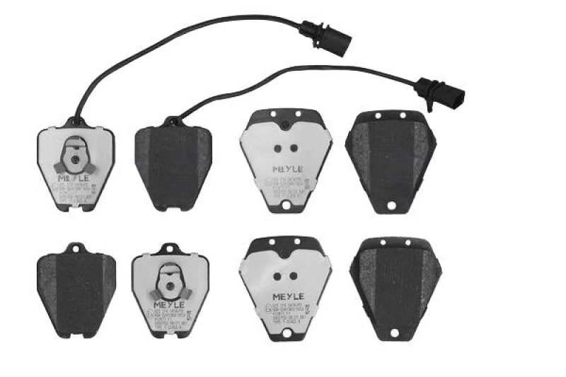 Image of MEYLE 025 214 5418/PD Brake pad set Front Axle, incl. wear warning contact, MEYLE-PD Quality, with anti-squeak plate Brake Pad Set,disc brake (402)