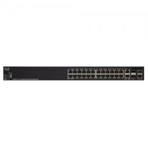 image of Cisco SG350X-24-K9 Managed L3 Gigabit Ethernet (10/100/1000) Black 1U