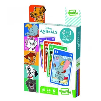 Image of Shuffle Disney Animals 4-in-1 Card Game Pack of 12 108549998