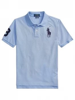 image of Ralph Lauren Boys Classic Short Sleeve Big Pony Polo Top - Blue, Size 14-16 Years, L