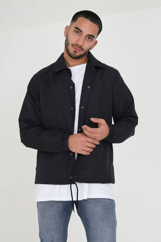 Image of Brave Soul Lightweight Coach Style Jacket Black male