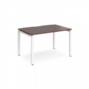 Image of Adapt II Single Desk 1200mm x 800mm - White Frame Walnut top