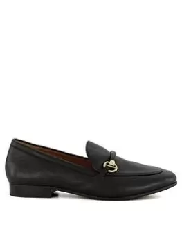 Image of Dune London Dune Grandeur Leather Snaffle Front Loafers - Black, Size 5, Women