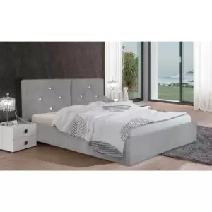 Image of Cubana Bed Double Plush Velvet Silver