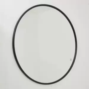 Image of Hill Interiors Large Circular Metal Wall Mirror in Black