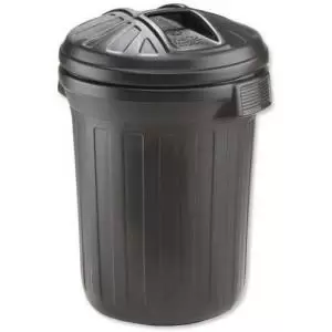 Image of Fixtures Strata Black Bin With Push On Lid 80 Litre NWT2289
