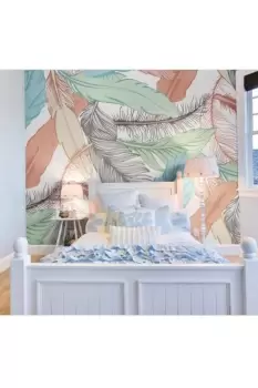 Image of Oversized Feathers Multi Matt Smooth Paste the Wall Mural 350cm wide x 280cm high