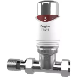 image of Drayton TRV4 Classic Thermostatic Radiator Valve 15mm Straight Brass