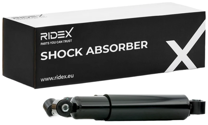 Image of RIDEX 854S18182 Shock absorber Rear Axle, Oil Pressure, Twin-Tube, Telescopic Shock Absorber, Bottom eye Shock Absorber (854)