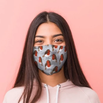 Image of Christmas Robins Face Covering - Large
