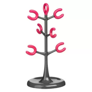 image of 6-Mug Tree in Grey/Hot Pink