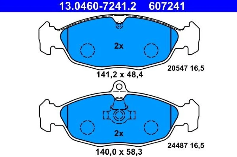 Image of ATE 13.0460-7241.2 Brake pad set excl. wear warning contact Brake Pad Set,disc brake (402)