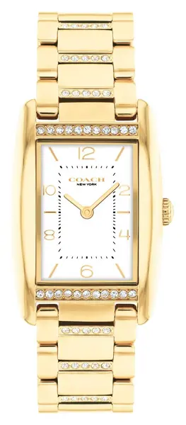 Image of Coach 14504316 Womens Reese White Rectangular Dial / Watch
